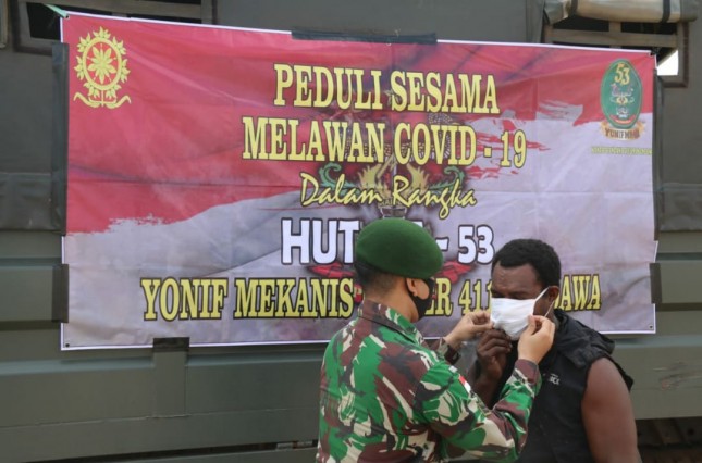Sambut HUT Batalyon ke-53 Satgas Pamtas RI-PNG Yonif Mekanis Raider 411/Pdw Kostrad Kembali Menggandeng Palang Merah Indonesia (PMI) Merauke 