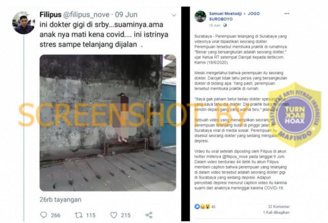  Viral  Dokter Gigi di Surabaya Stres Telanjang di Jalan 