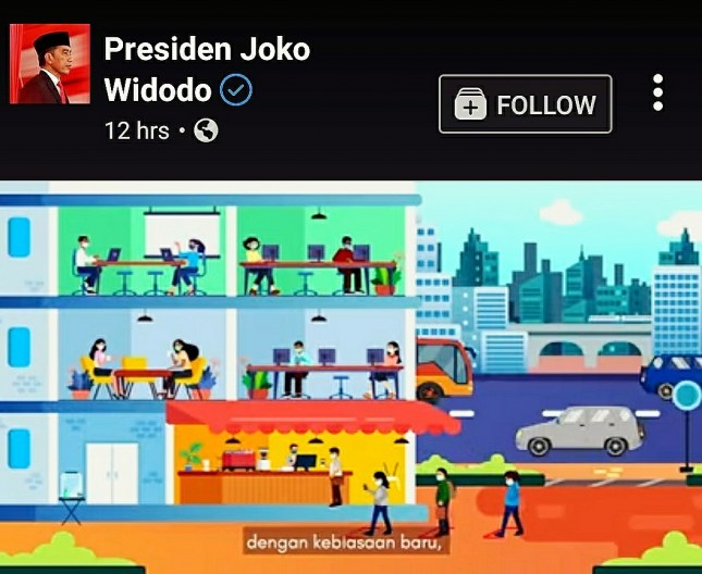 Pesan Protokol Kesehatan di Sosial Media Facebook Presiden Jokowi