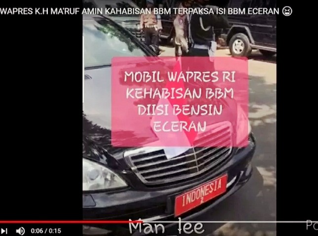 Viral Mobil Wapres Isu Bensin Eceran (ist) 