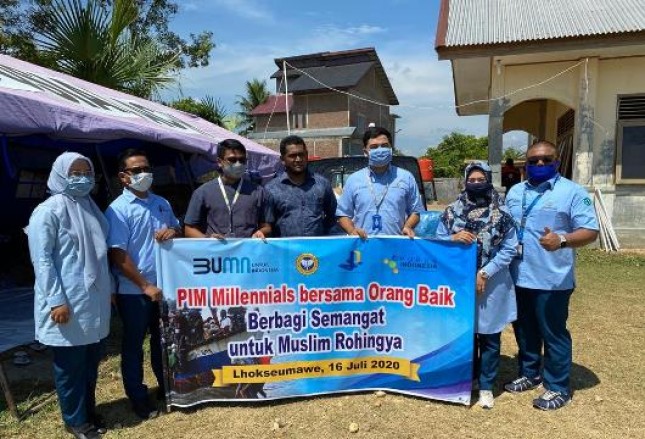 PT PIM Salurkan Donasi Kemanusiaan Bagi Pengungi Rohingya di Lhokseumawe