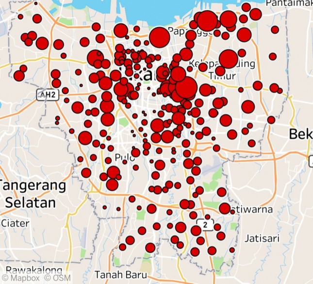 Peta Sebaran Covid19 di Jakarta
