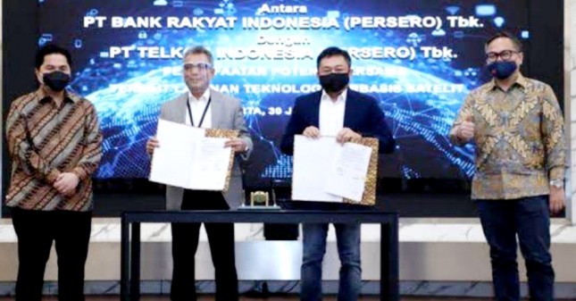 Kolaborasi BRI dan Telkom - Layanan Teknologi Berbasis Satelit