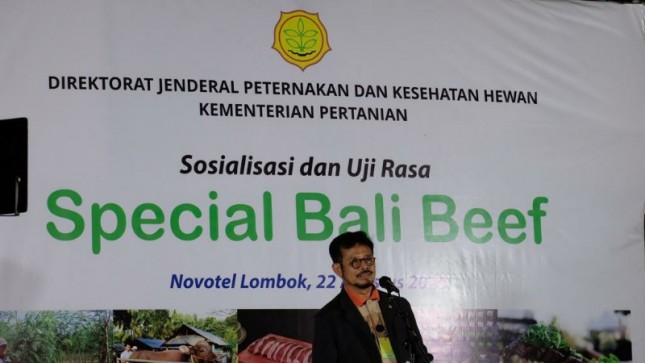 Menteri Pertanian Syahrul Yasin Limpo saat sosialisasi Bali Beef (Doc: Kementan)