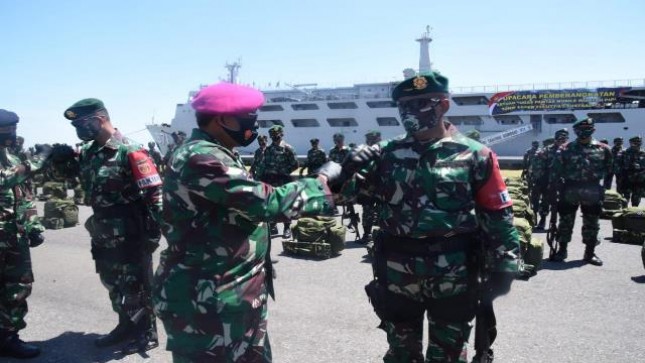 450 Personel Satgas Operasi Pamtas Mobile Siap Bertugas di Papua 