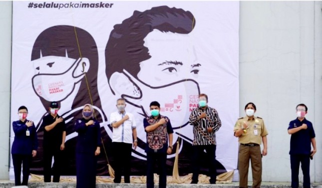 Jababeka dan Kemenkes serta PT Yasulor Loreal Kampanye Disiplin Pakai Masker