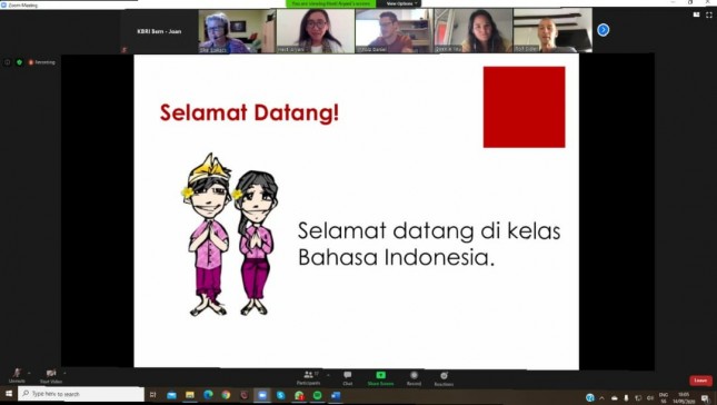 Kelas Bahasa Indonesia Virtual (Photo by Kemlu)