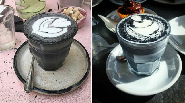 Minuman Latte Berwarna Hitam, 'Latte Goth' (Foto: Boredpanda)