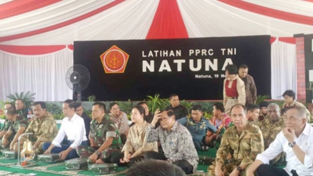 Presiden Jokowi Berikan Arahan pada Latihan TNI PPRC di Natuna. (Foto Ist)