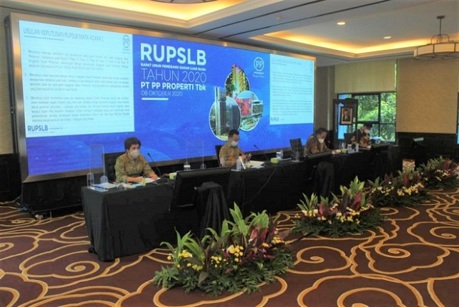 Suasana pada acara Rapat Umum Pemegang Saham Luar Biasa (RUPSLB) PT PP Properti Tbk di Jakarta. (Foto: Humas PP Properti)