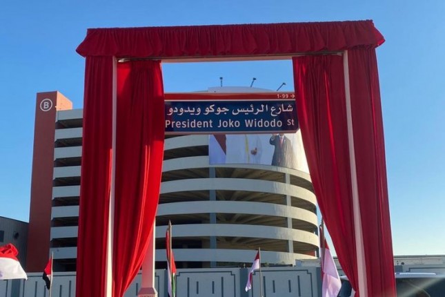 Peresmian Jalan Presiden Joko Widodo di Abu Dhabi, Uni Emirat Arab.(Twitter/@jokowi) 