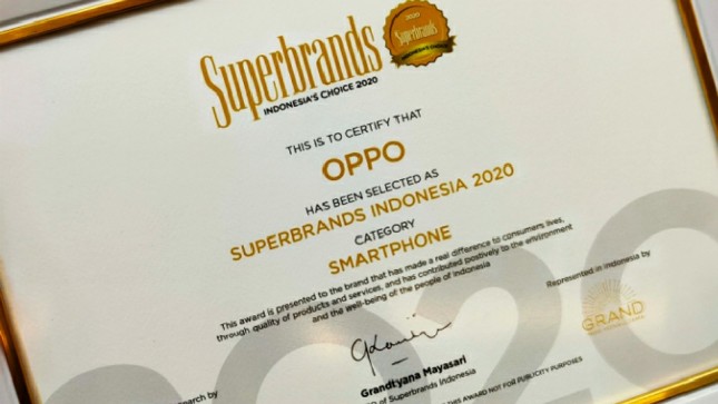 OPPO Raih Predikat Superbrands 2020