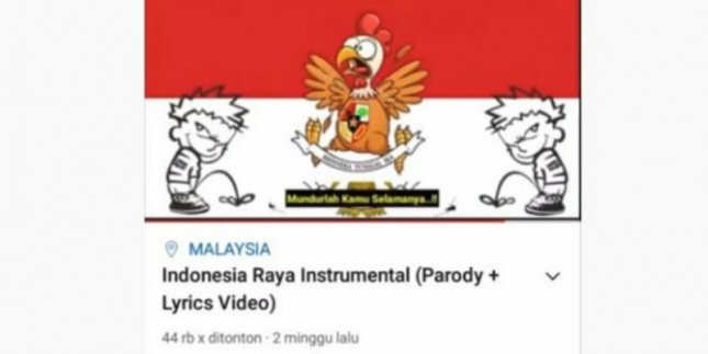 Parodi Indonesia Raya oleh oknum tidak dikenal