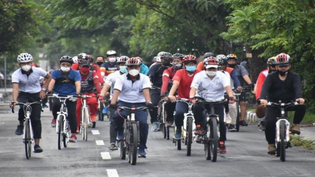  Danlanal Denpasar Bersepeda Bersama Unsur Forkompinda Bali