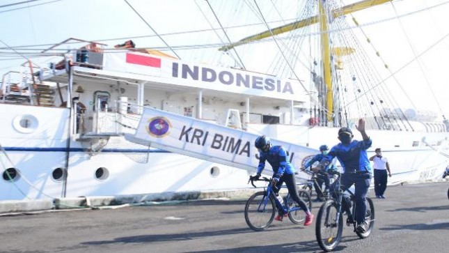  Korps Lantamal V Surabaya Jaga Kebugaran Tubuh dengan Gowes Sepeda