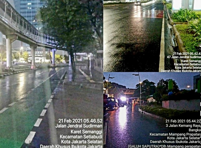 Penampakan jalan sudirman, kemang (foto capture facebook Aniea Baswedan)
