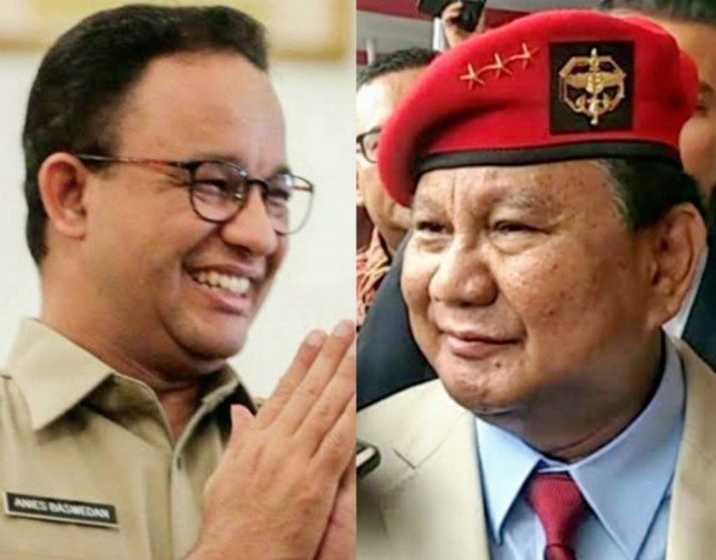 Foto Kolase Anies Baswedan dan Prabowo Subianto