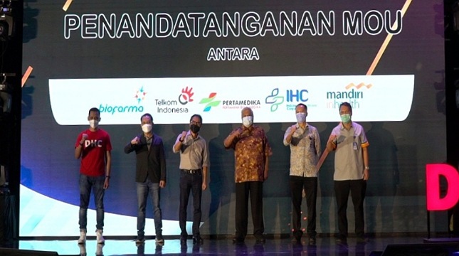Bio Farma tandatangani MoU dengan Telkom Indonesia, PBM dan Mandiri InHealth