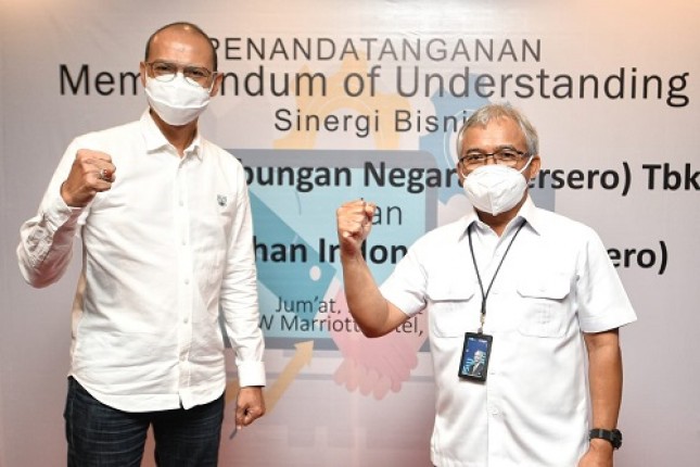 Penandatanganan Memorandum Of Understanding (MOU) atau perjanjian kerjasama dengan Pelindo III, di Surabaya, Jumat (5/3/2021) 