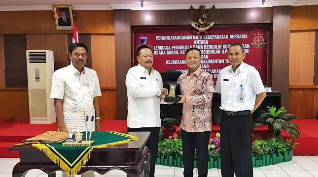 LPDB Teken MoU dengan Kejaksaan Tinggi Kalimantan Timur (Kaltim) di Samarinda, Kaltim, Rabu (7/6/2017)
