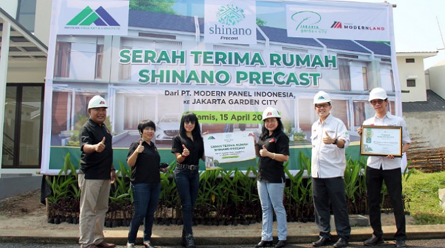 PT Modern Panel Indonesia secara resmi melakukan serah terima cluster New Shinano Precast kepada PT Mitra Sindo Sukses selaku pengembang township Jakarta Garden City, Jakarta Timur