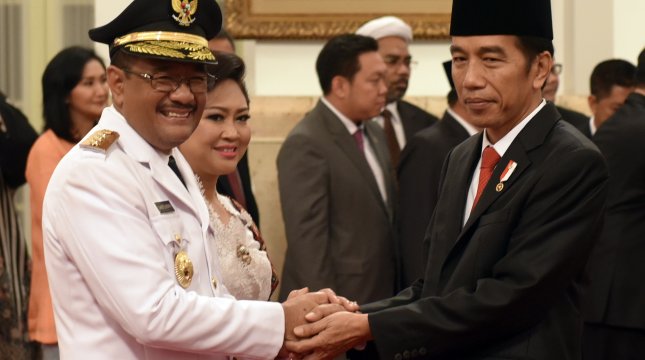 Gubernur DKI Jakarta Djarot Saiful Hidayat usai dilantik Presiden Joko Widodo, Kamis (15/6/2017). (Foto: Setkab)
