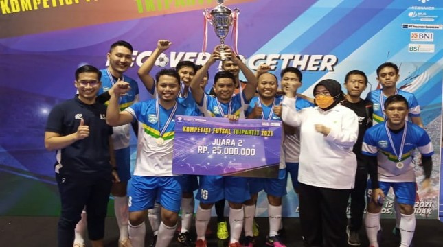Tim Futsal BPJS Ketenagakerjaan juara 2 di Kompetisi Futsal Tripartit