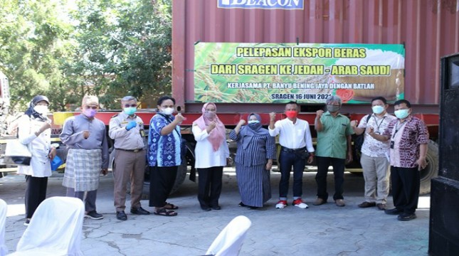 Pelepasan ekspor perdana secara simbolis dipimpin oleh Kepala Dinas Pertanian dan Ketahanan Pangan Kabupaten Sragen, Eka Rini Mumpuni Titi Lestari. 