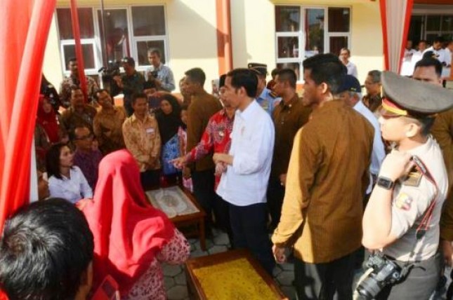 Presiden Jokowi saat tinjau rusunawa di Kelurahan Parakan Kauman, Kecamatan Parakan, Kabupaten Temanggung, Sabtu (17/6). (Foto: Humas/Rahmat)