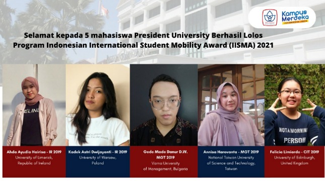 Lima mahasiswa President University raih beasiswa kuliah di Universitas luar negeri