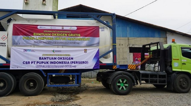 Bantuan oksigen dari Pupuk Indonesia 