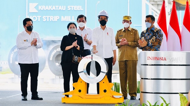Presiden Joko Widodo meresmikan Pabrik Hot Strip Mill #2 milik PT Krakatau Steel (Persero) Tbk.