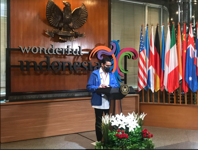 Menteri Pariwisata dan Ekonomi Kreatif, Sandiaga Salahuddin Uno Saat Weekly Press Briefing di Gedung Sapta Pesona, Jakarta Pusat (Industry.co.id/Chodijah Febriyani)