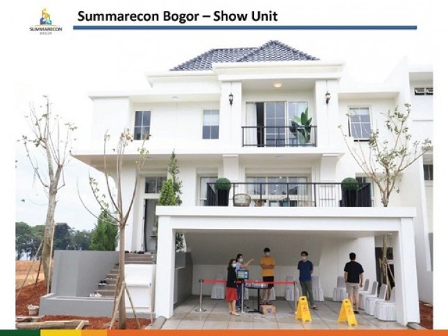 Salah satu rumah contoh berupa bangunan rumah berlantai dua di kawasan Summarecon Bogor yang ditawarkan PT Summarecon Agung Tbk. (Foto: Humas PT Summarecon Agung Tbk)