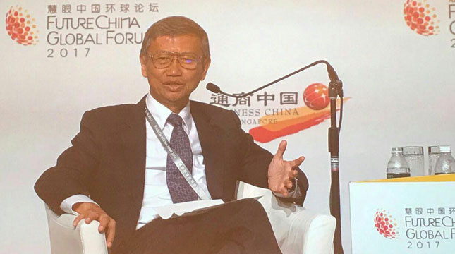 Setyono Djuandi Darmono, Pendiri sekaligus Chairman PT Jababeka TBK, Indonesia dalam Future China Global Forum, di Singapore