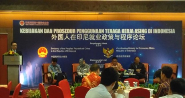 Seminar Kebijakan dan Prosedur Penggunaan Tenaga Asing di Indonesia, Senin (17/7/2017) (Foto by: Fadli Industry.co.id)