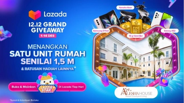 Misi Melatih Lazzie Jadi Bintang Dapat Rumah di Lazada 12.12 Grand Giveaway Satu Unit Rumah Senilai 1,5 Miliar di BSD City Siap Diserahterimakan 