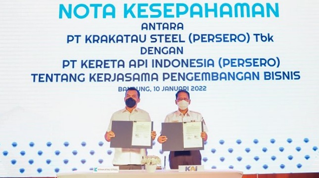 KAI dan Krakatau Steel Tanda Tangani MoU