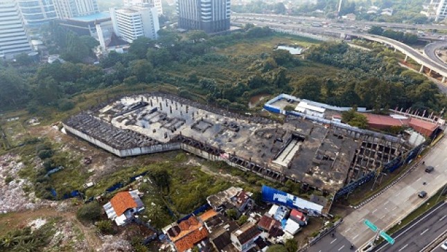 Foto pembangunan proyek Apartemen Antasari 45 yang berlokasi di Jalan Pangeran Antasari No. 45, Cilandak, Jakarta Selatan, yang diambil dari atas. (Foto: Apartemen Antasari 45)
