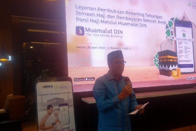 Achmad Kusna Permana, Direktur Utama Bank Muamalat saat Launching pelayanan pembukaan rekening Haji melalui Muamalat DIN