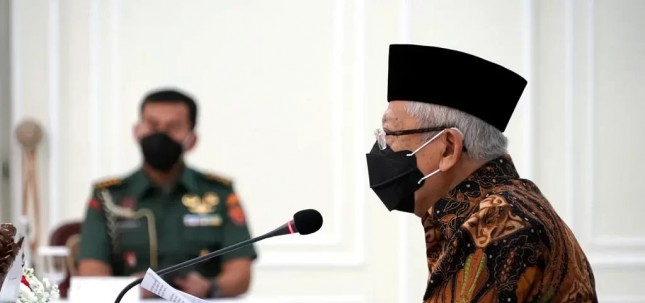Wapres memimpin rapat mengenai DBON, di Istana Wapres, Jakarta, Kamis (12/05/2022). (Foto: BPMI Setwapres) 