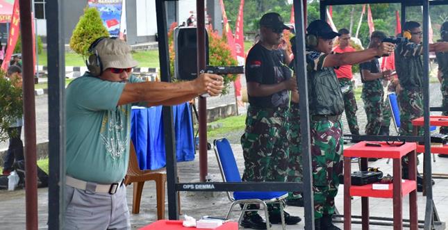 Lomba Tembak Pistol Semarakkan HUT ke 4 Pasmar 3 Sorong Papua Barat