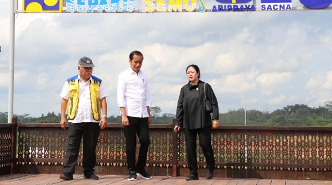 Menteri Basuki Dampingi Presiden Jokowi Tinjau Infrastruktur Penyedia Air Baku Kawasan IKN Nusantara