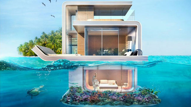 'The Floating Seahorse' Vila Bawah Laut di Dubai (Foto:gineersnow)
