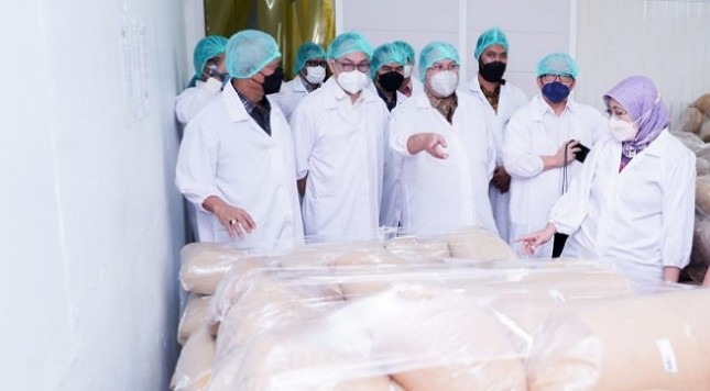 Dirjen IKMA Kemenperin Reni Yanita saat meninjau gula palma produksi IKM