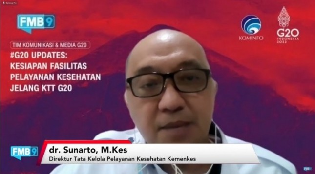 Direktur Tata Kelola Pelayanan Kesehatan Kemenkes, Sunarto, saat konferensi pers virtual, Kamis (22/9/2022). foto: fmb9