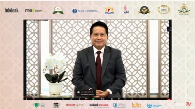Direktur Utama PT Bank Syariah Indonesia Tbk Hery Gunardi dalam Islamic Finance Summit 2022 yang dihadiri secara virtual 