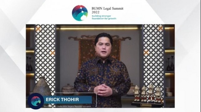 Menteri BUMN Erick Thohir menjelaskan bahwa BUMN Legal Summit 2022 merupakan bagian dari upaya Kementerian BUMN untuk secara terus-menerus melakukan transformasi di tubuh BUMN