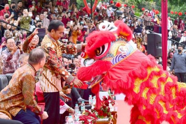 Presiden Jokowi di perayaan Imlek 2023