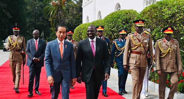 Presiden Jokowi Disambut Secara Kenegaraan oleh Presiden Repiblik Kenya Ruto